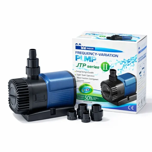 SunSun JTP-3500 submersible water pump with hose connectors.