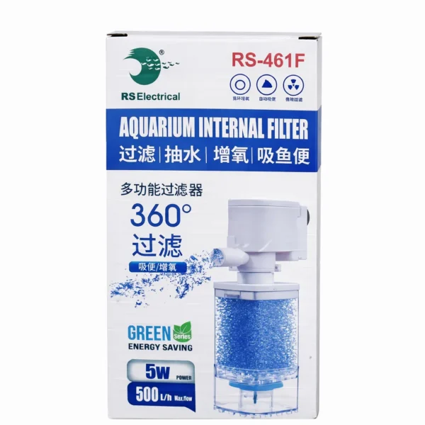 RS Electrical RS-461F internal filter with air tubing and sponge cup.