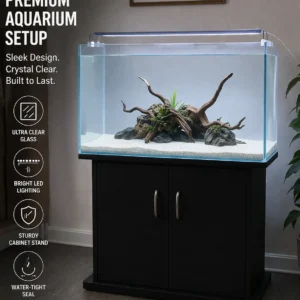 2 Feet Curved Aquarium 65L with Cabinet