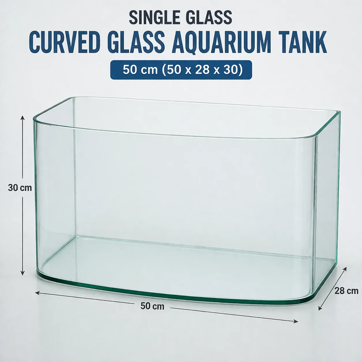 50cm Curved Glass Aquarium Tank